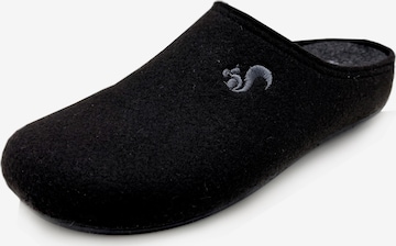 thies Hausschuh 'thies 1856 ® Recycled PET Slipper' in Schwarz: Vorderseite