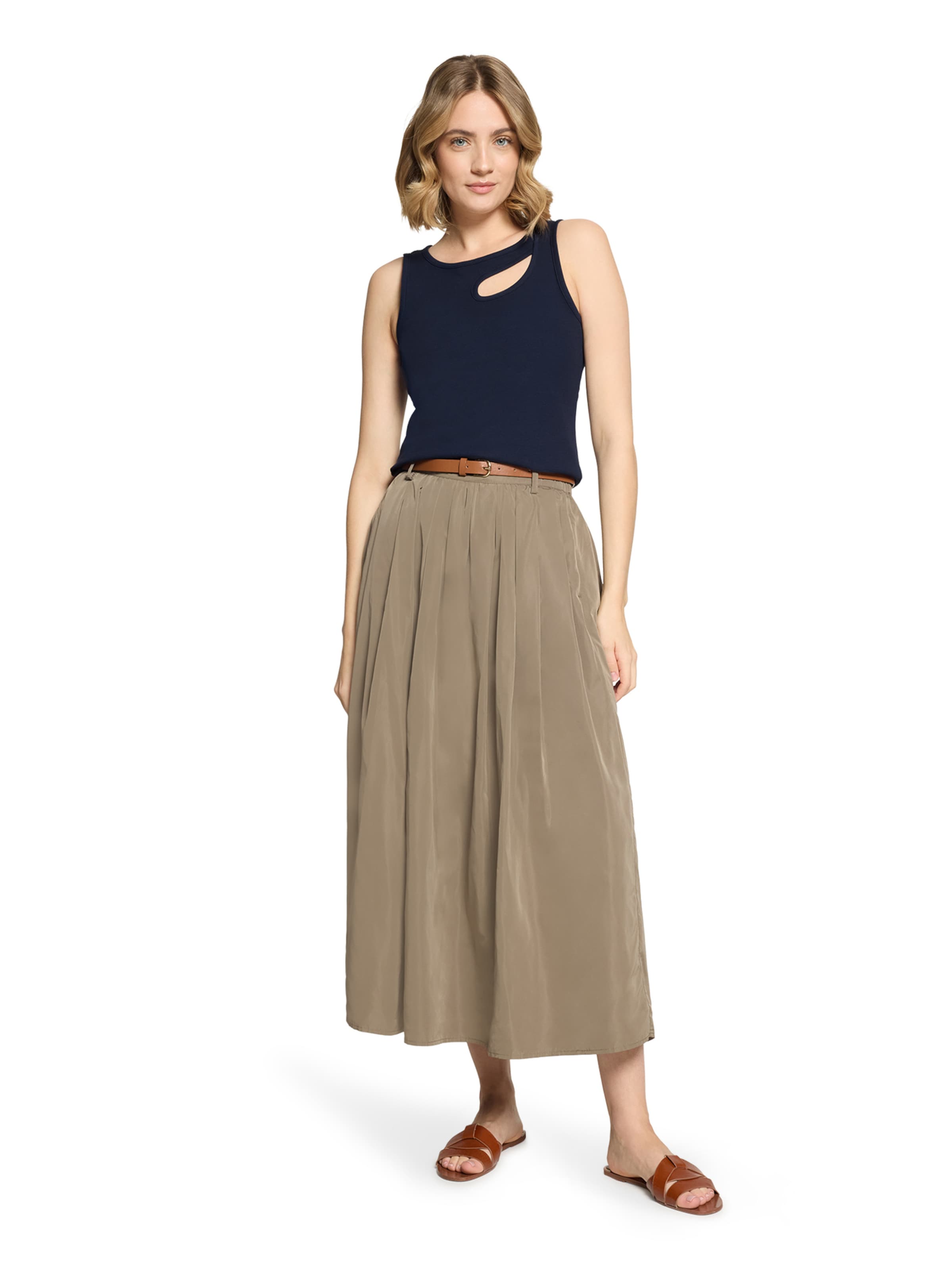 Cartoon Basic-Top mit Rundhalsausschnitt in Blau