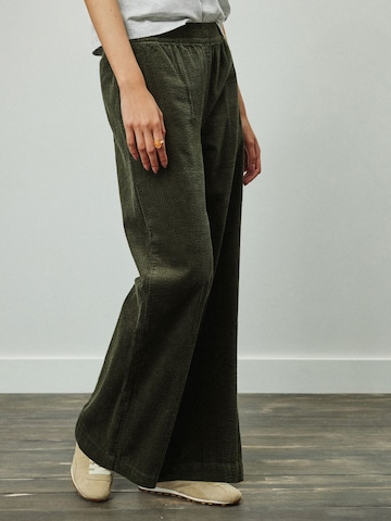 Wide Leg Pantalon Next en vert