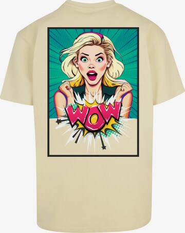 Merchcode Shirt ' WOW Comic' in Geel