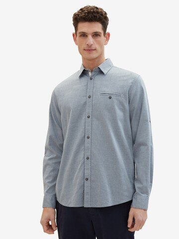 Coupe regular Chemise TOM TAILOR en bleu : devant