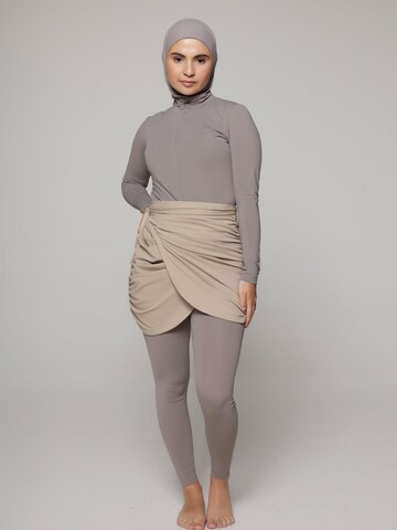 SIYA Swimwear High neck Swimsuit 'West – Burkini/Modest' in Beige: front