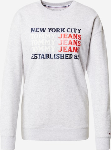 Sweat-shirt Tommy Jeans en gris : devant