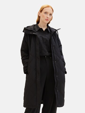 TOM TAILOR DENIM Winter Coat in Black: front