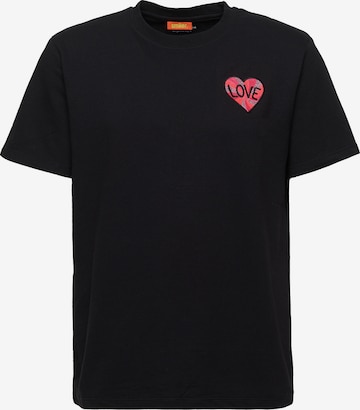 smiler. T-Shirt laugh. in Schwarz: Vorderseite