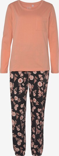 VIVANCE Pyjama 'Dreams' in orange / hellorange / schwarz, Produktansicht
