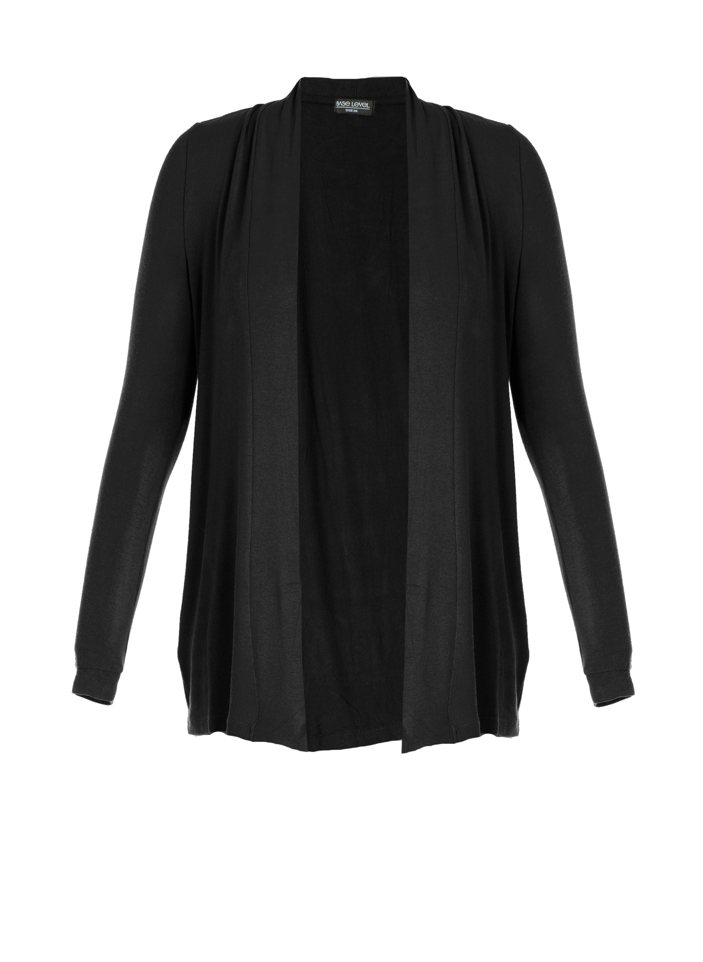 BASE LEVEL Strickjacke 'Yayla' in Schwarz: Vorderseite