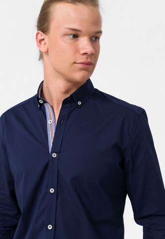 Coupe slim Chemise Felix Hardy en bleu