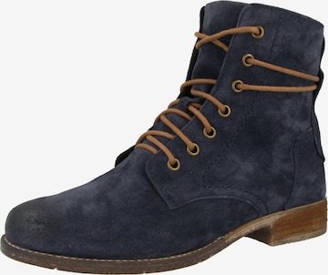 JOSEF SEIBEL Lace-Up Ankle Boots 'Sienna' in Blue: front