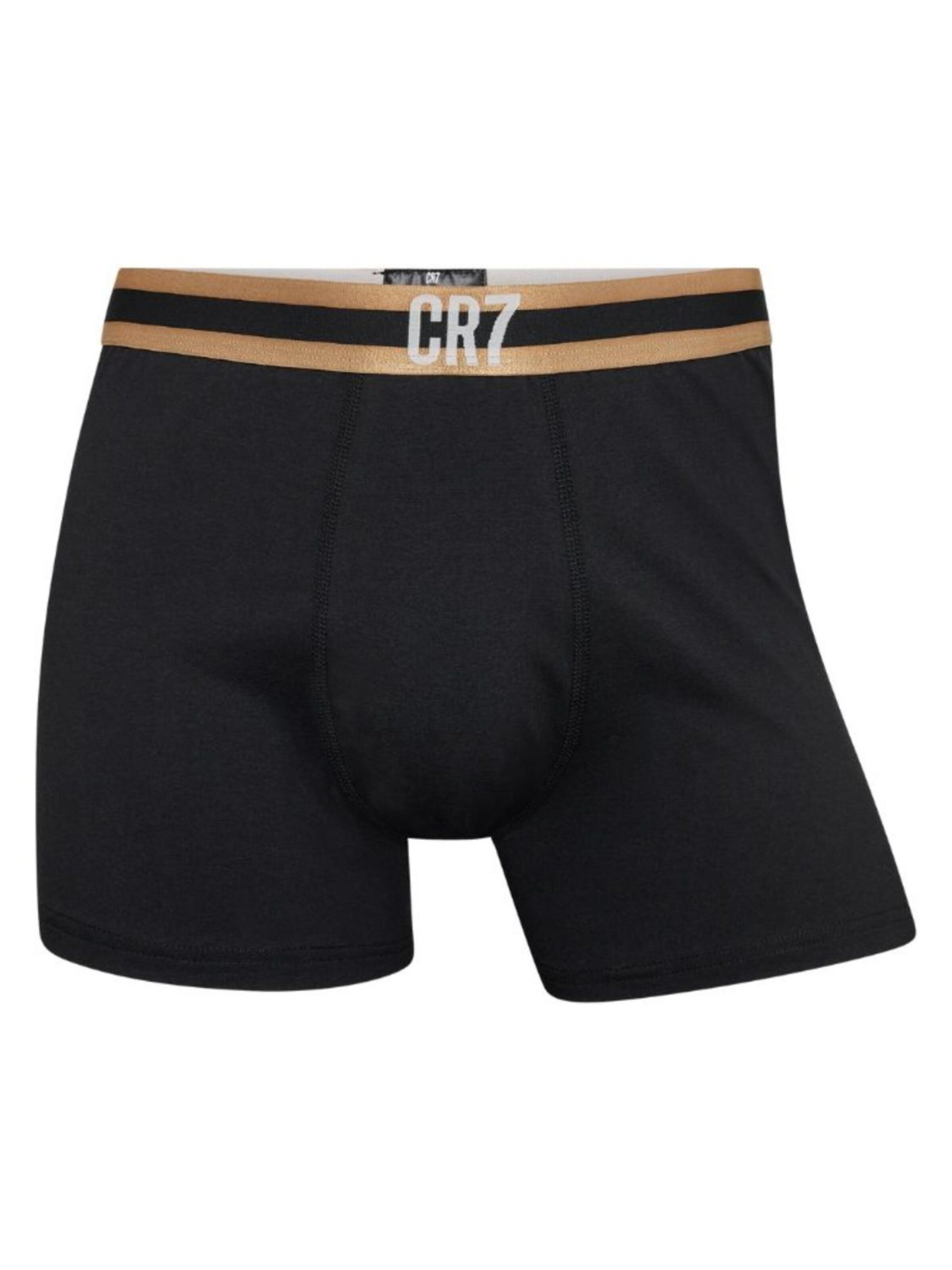 CR7 - Calzoncillo boxer 'Boxers CR7 UNDERWEAR Homem em Algodão Orgânico PACK de 3 unidades, sortidos, Elástico CR7 em dourado' en negro