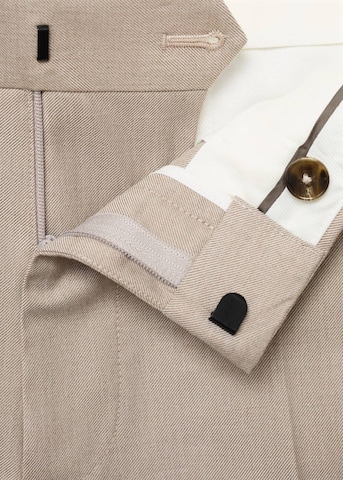 MANGO MAN Slim fit Pleated Pants 'Paris' in Beige