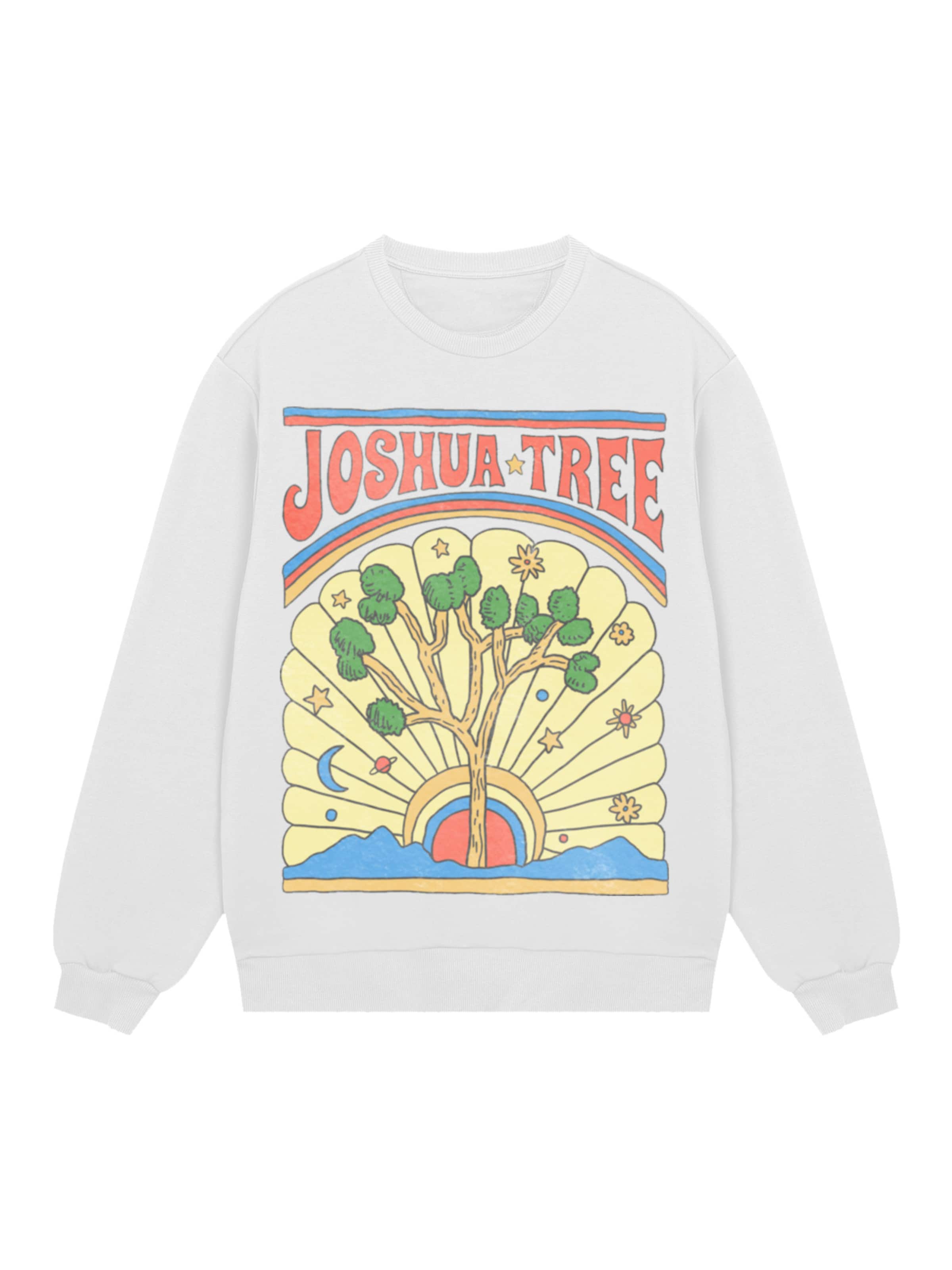 Sweat-shirt 'US National Parks Joshua Tree' F4NT4STIC en blanc : devant