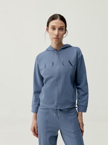 Born Living Yoga Athletic Zip-Up Hoodie 'Abbie' in Blue: front
