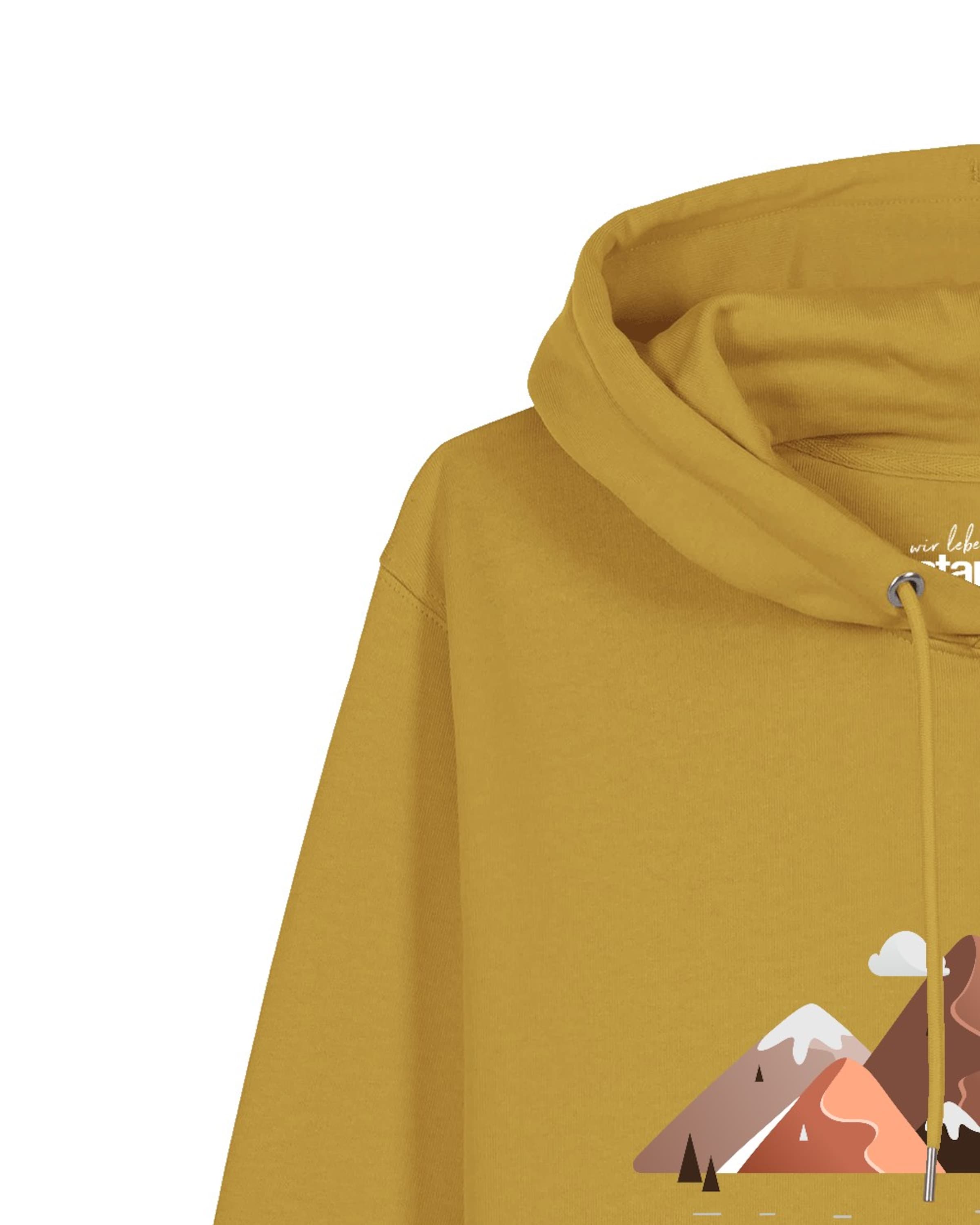Watapparel Sweatshirt 'Mountains & Moon' in Yellow