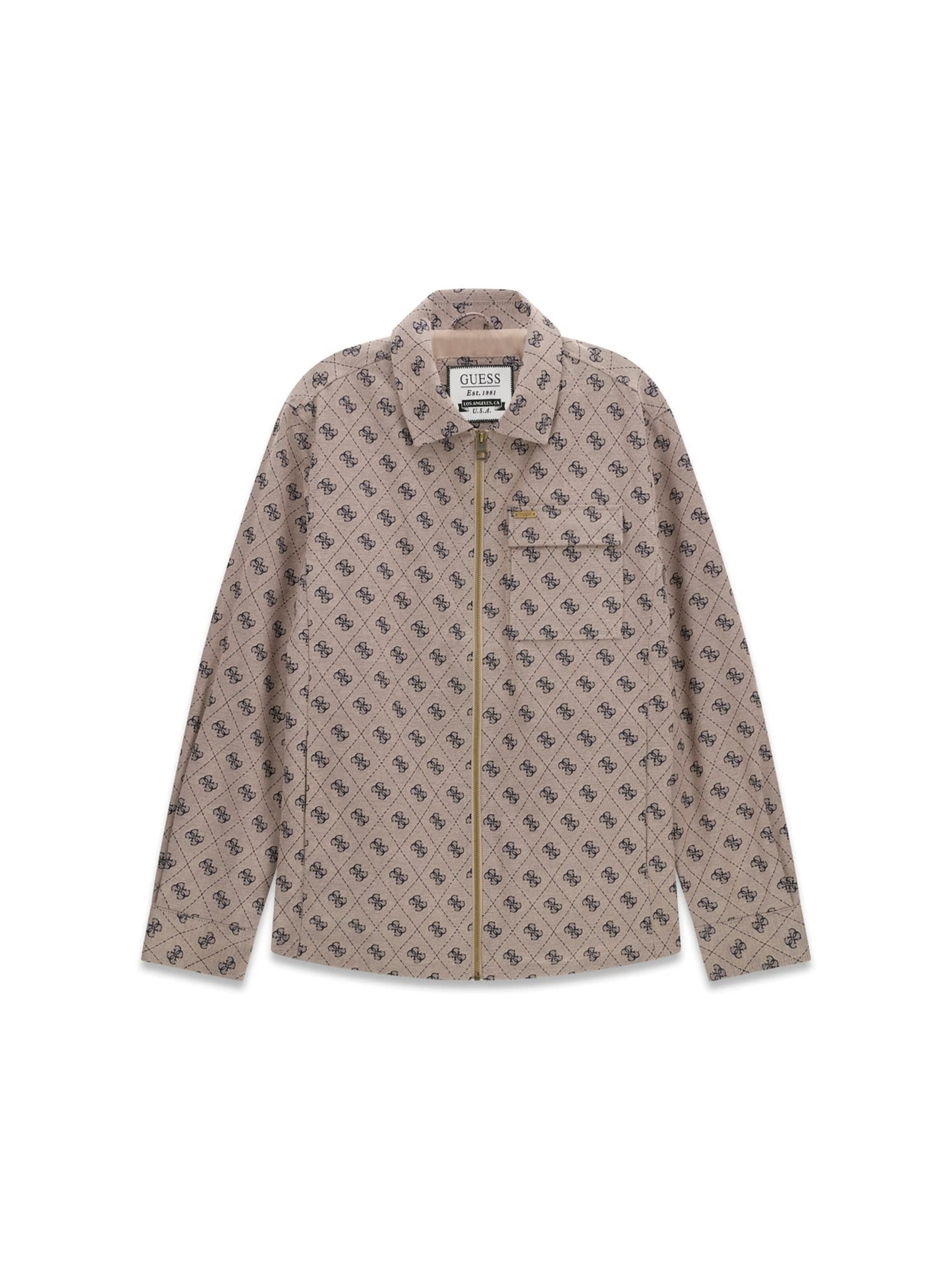 GUESS Regular Fit Skjorte '4G Shaket' i pink: forside