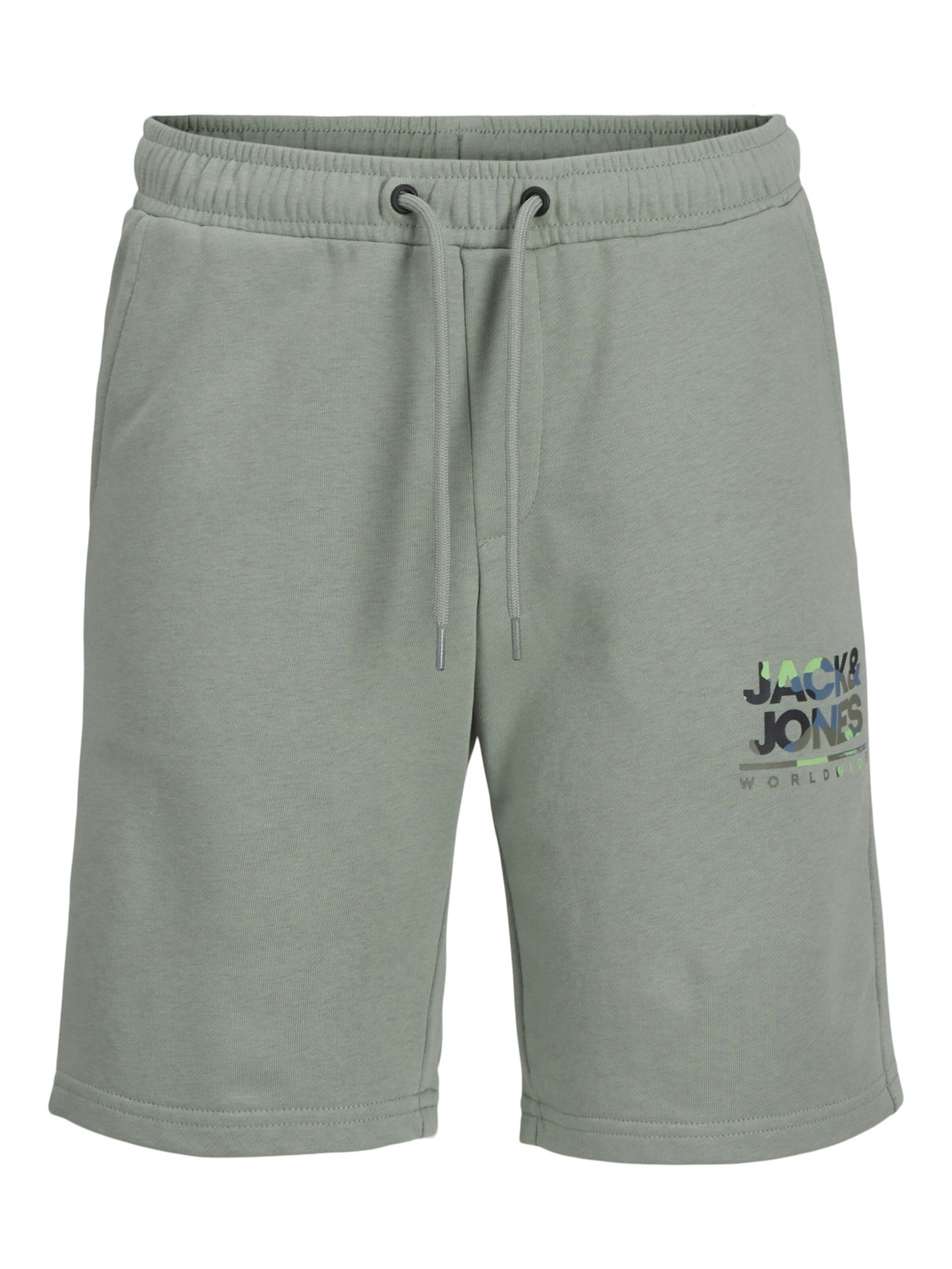 Coupe slim Pantalon de sport 'Luke' Jack & Jones Junior en vert : devant