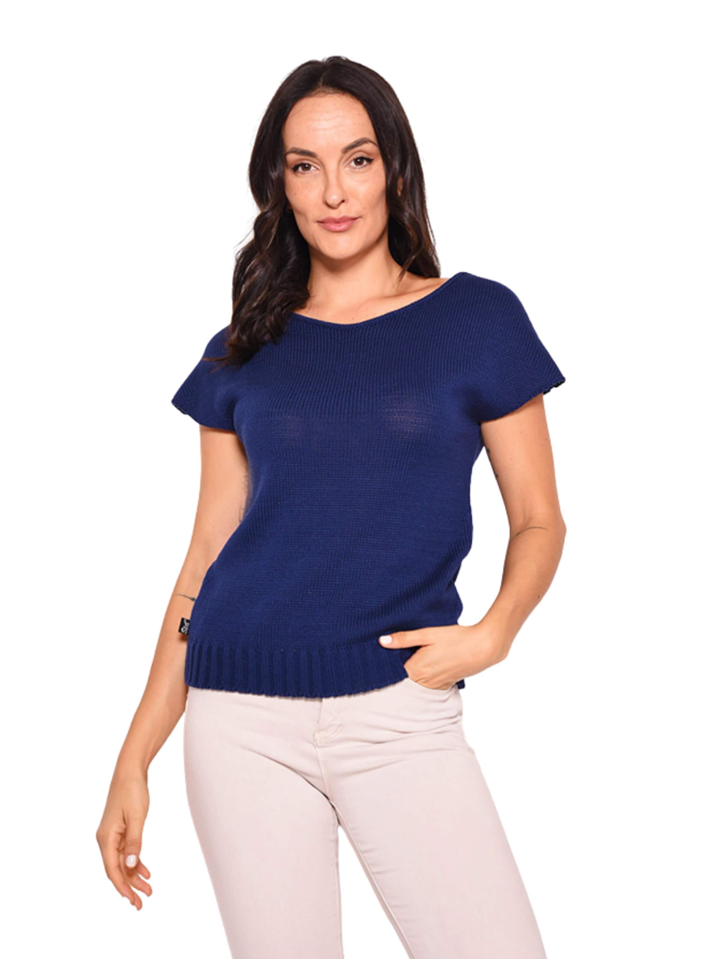 Süel knitwear Knitted top 'Carlos' in Blue: front