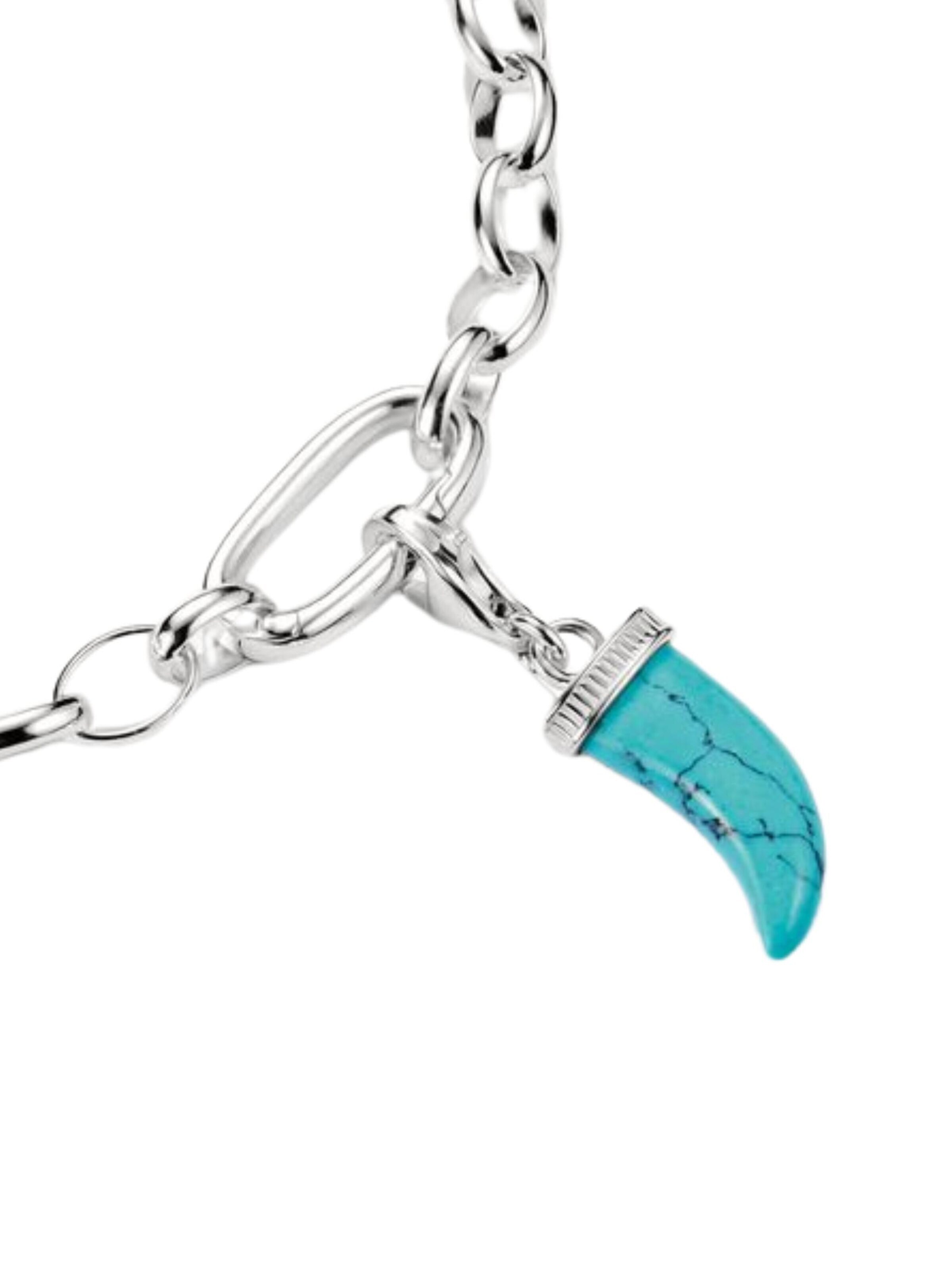 Pendentif 'Silberanhänger Charm Zahn Türkis Original' Thomas Sabo en bleu