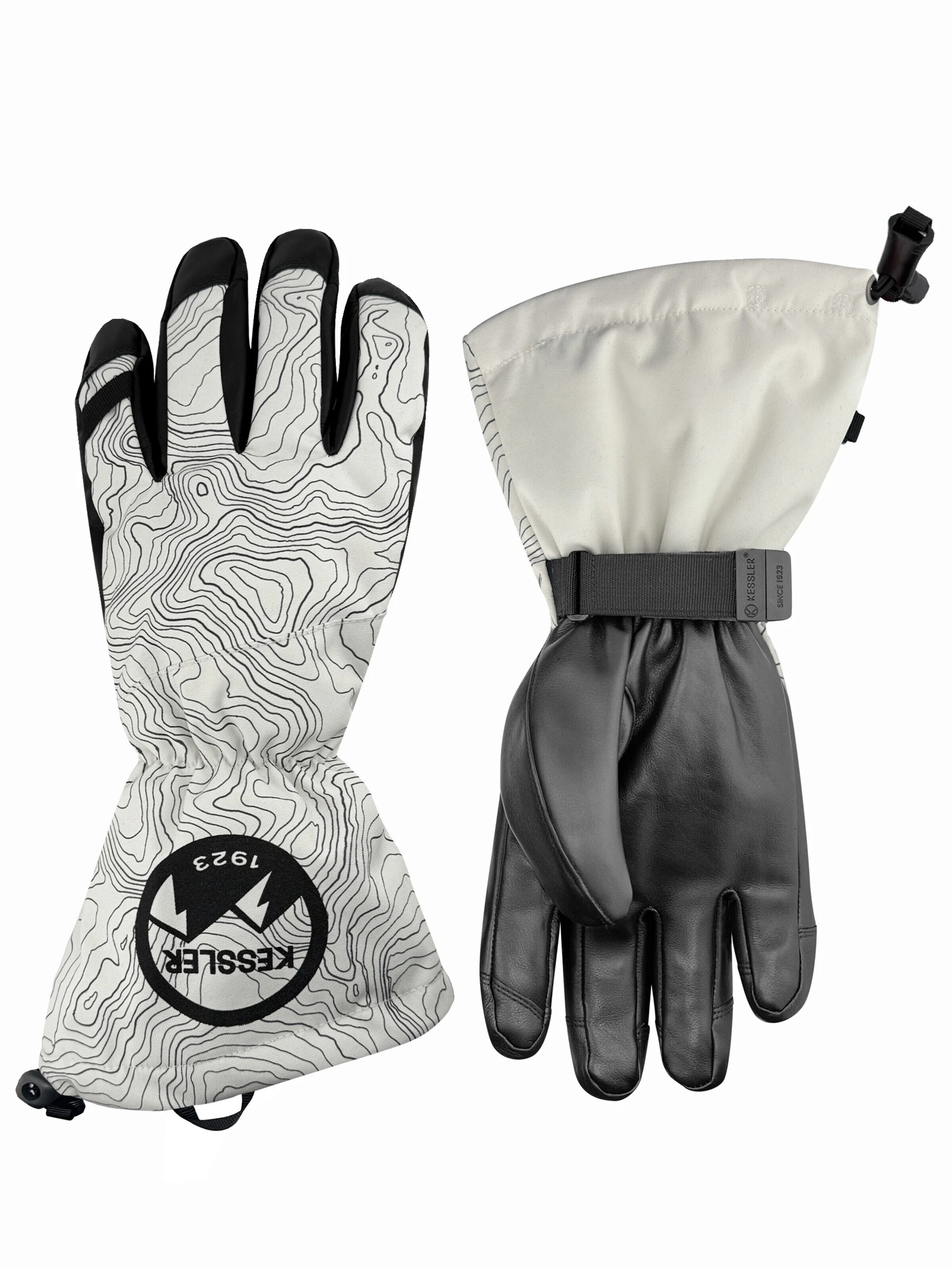 KESSLER Full Finger Gloves in White: front