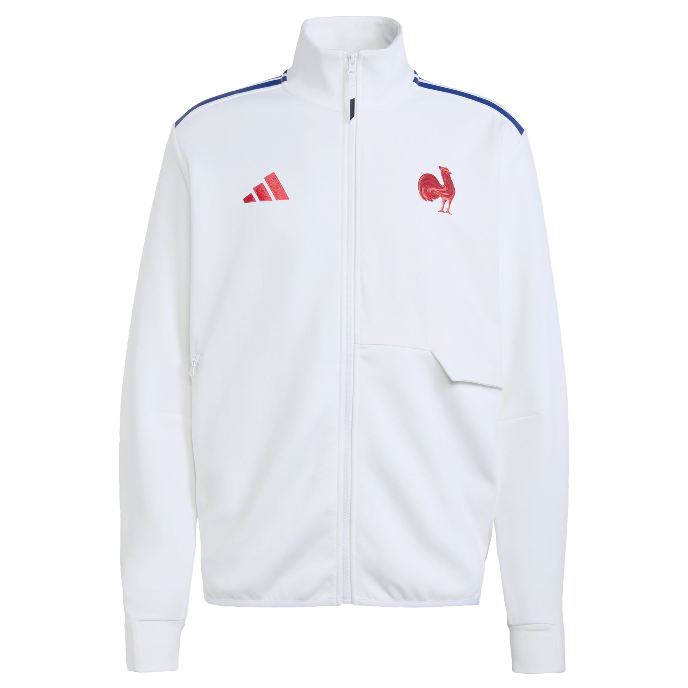 Survêtement ' Frankreich Rugby Anthem Jacke ' ADIDAS PERFORMANCE en blanc : devant
