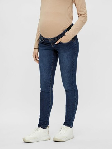 MAMALICIOUS Slimfit Jeans 'Essex' in Blauw: voorkant