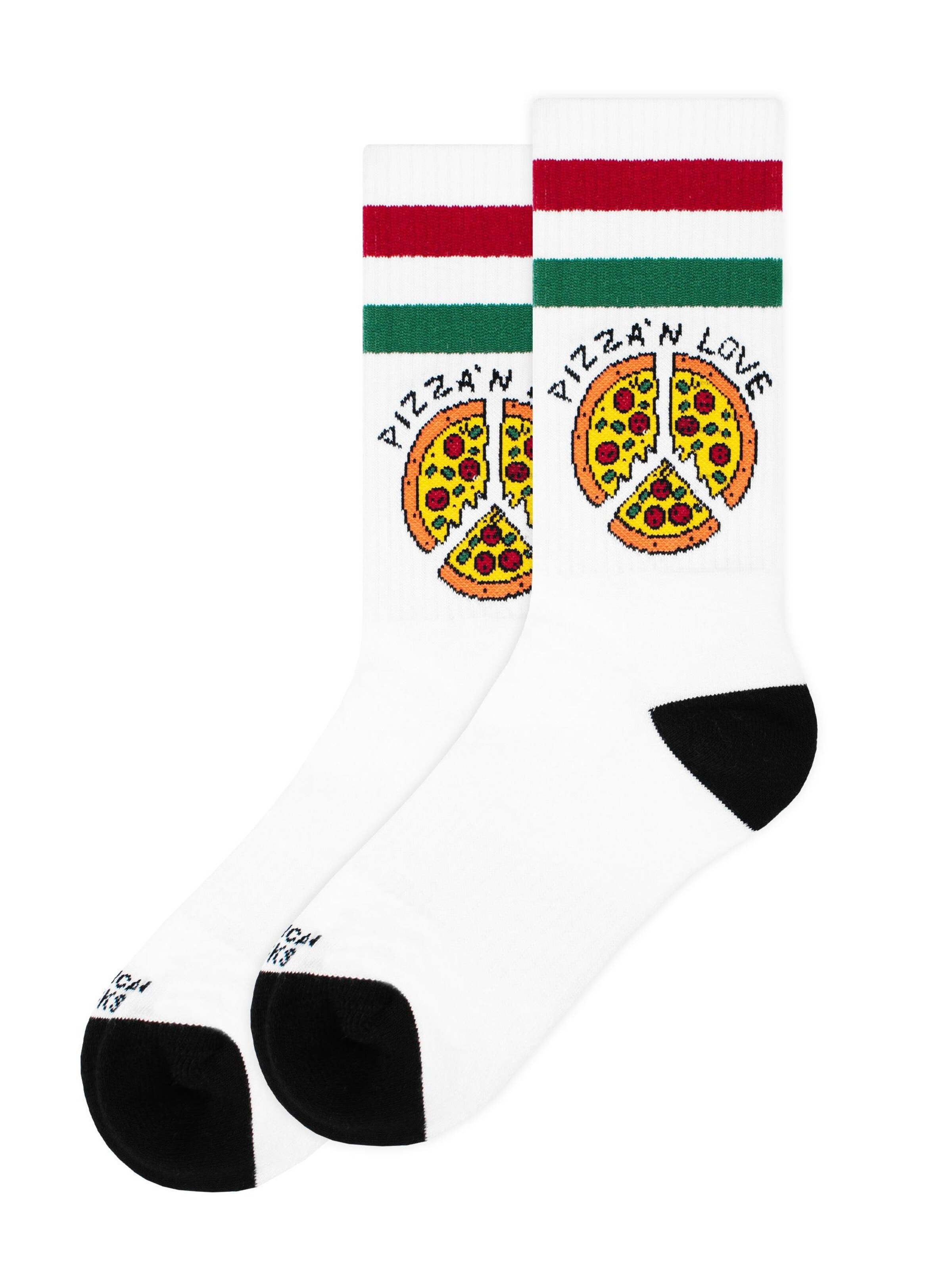 American Socks Socks 'Pizza'n Love' in White: front