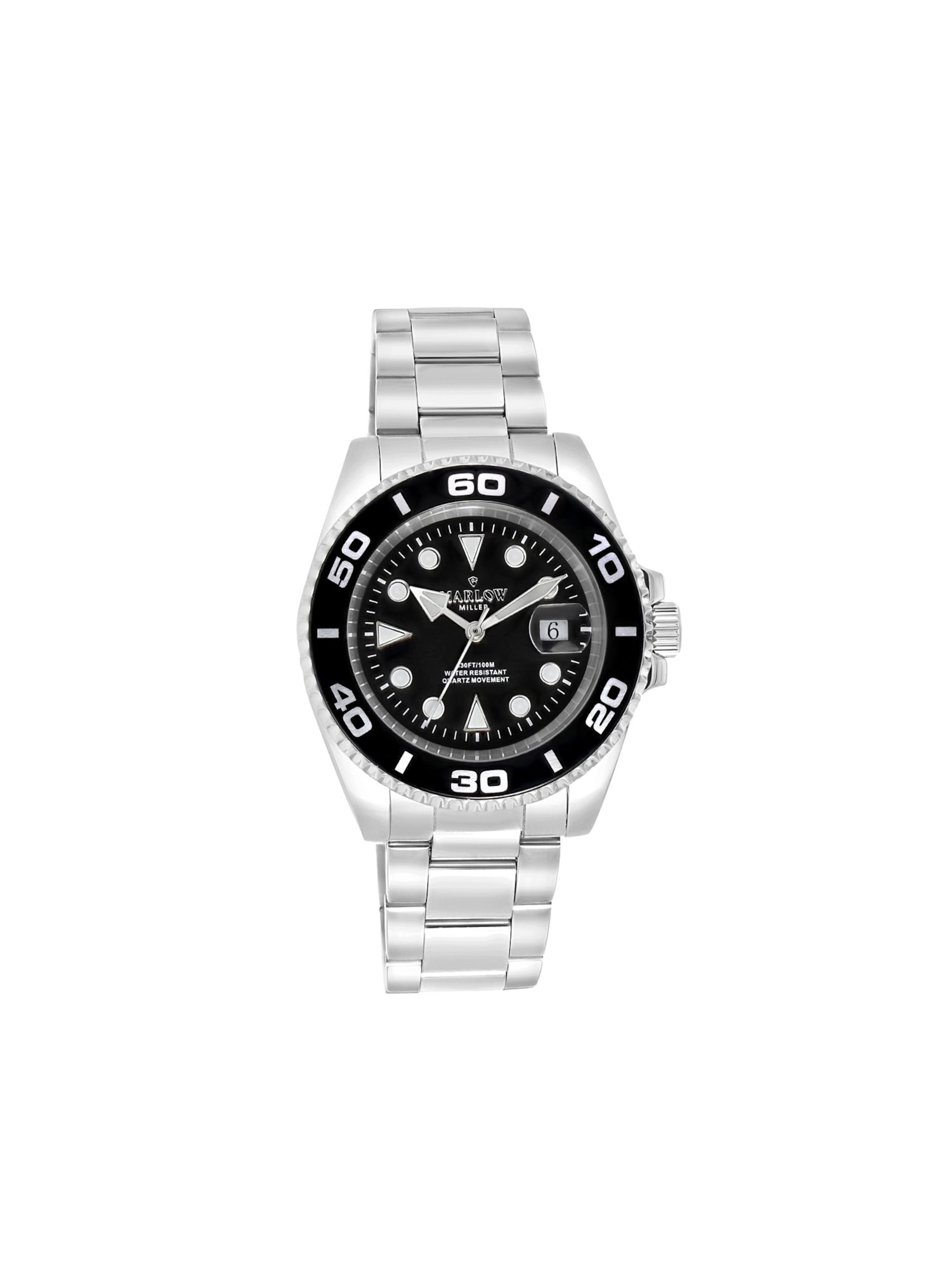 Lucardi Analog Watch 'Statement' in Silver: front