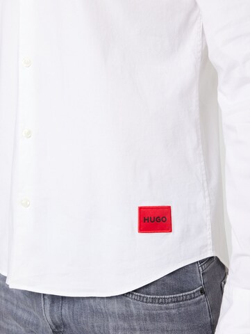 HUGO Red - Slim Fit Camisa 'Ermo' em branco