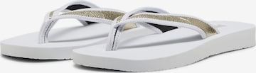 PUMA T-Bar Sandals in White: front