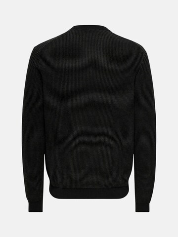 Only & Sons Sweter 'ONLY & SONS ONSDAVE REG LS CREW NECK KNIT NOOS MAGLIONCINO' w kolorze czarny