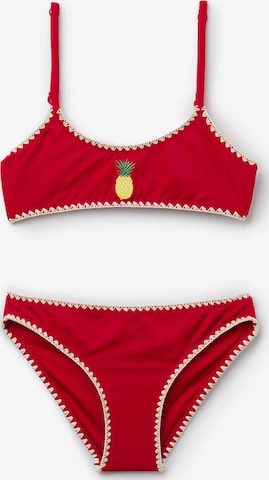 CALZEDONIA Bralette Bikini 'Mini Fruit' in Red: front