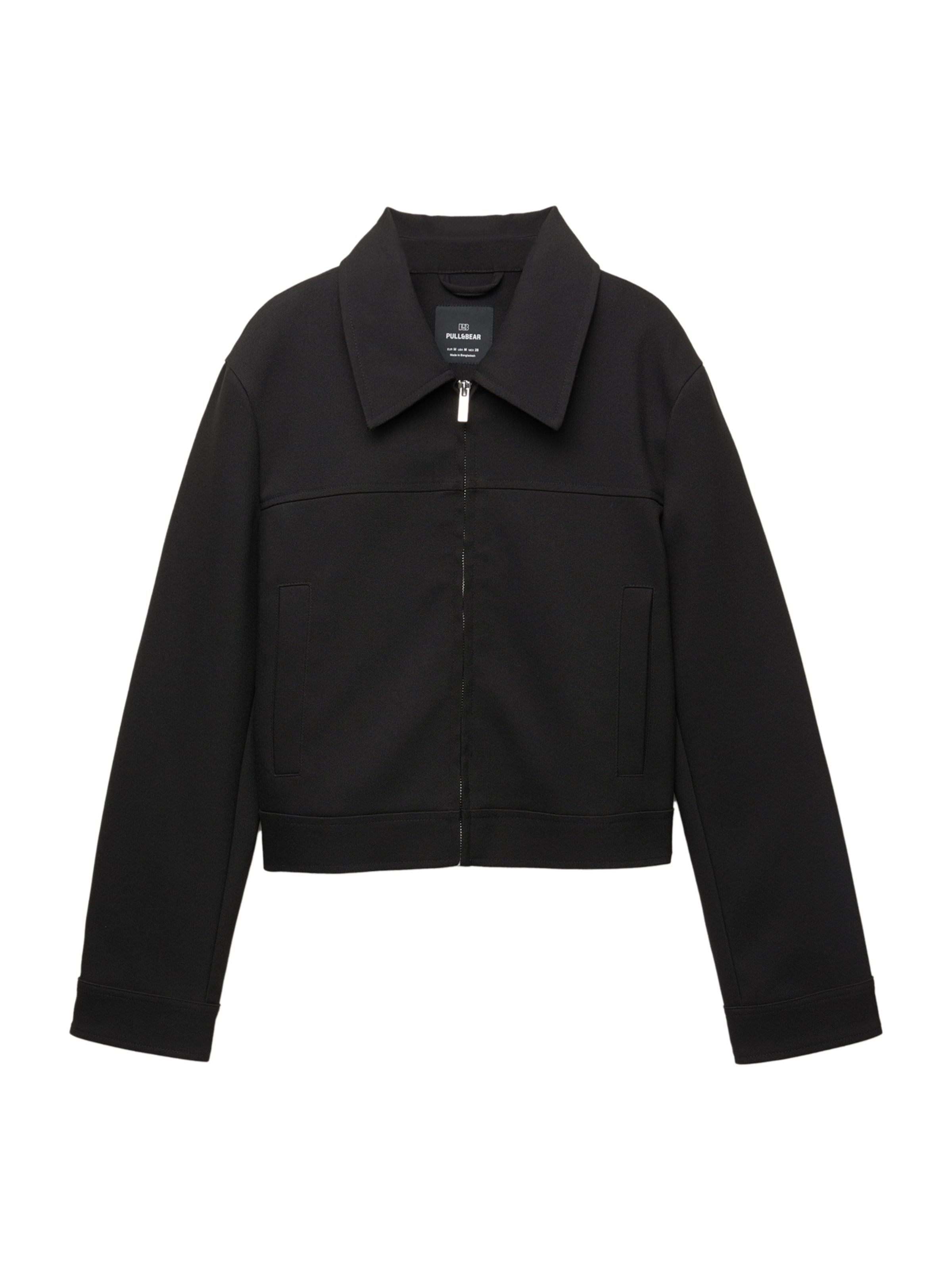 Pull&Bear Kurtka przejściowa w kolorze czarny: przód