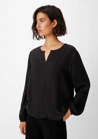 comma casual identity Blouse in Zwart: voorkant