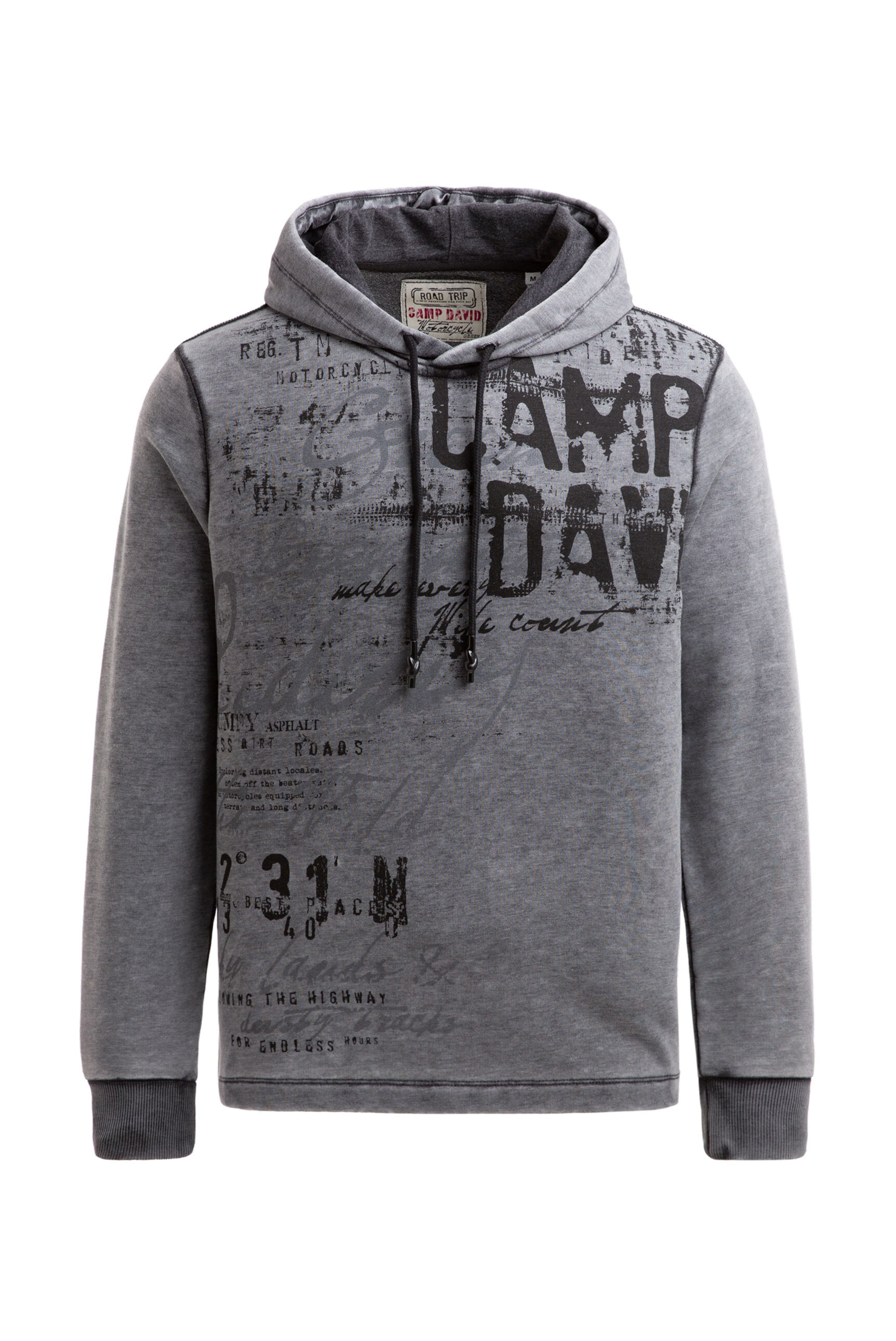 Sweat-shirt CAMP DAVID en noir : devant