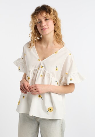 DreiMaster Vintage Blouse in Wit: voorkant