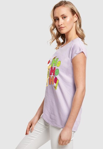 ABSOLUTE CULT T-Shirt 'Winnie The Pooh - Ho Ho Ho Scarf' in Lila