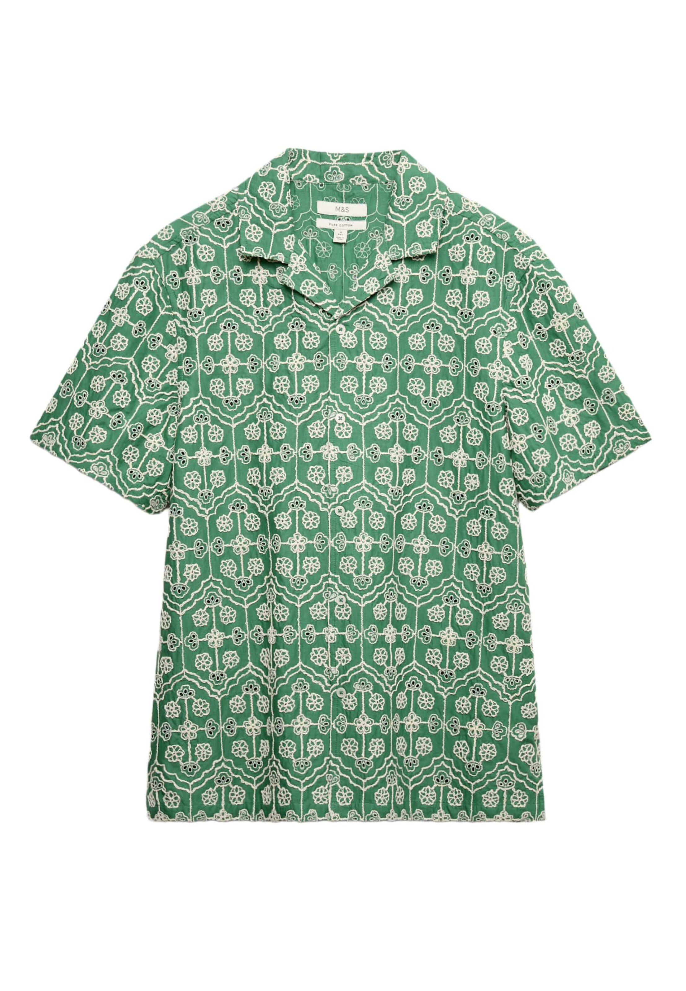 Coupe regular Chemise Marks & Spencer en vert : devant