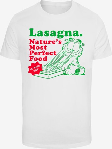 Merchcode Shirt 'Garfield 45 - Lasagna' in Weiß: predná strana