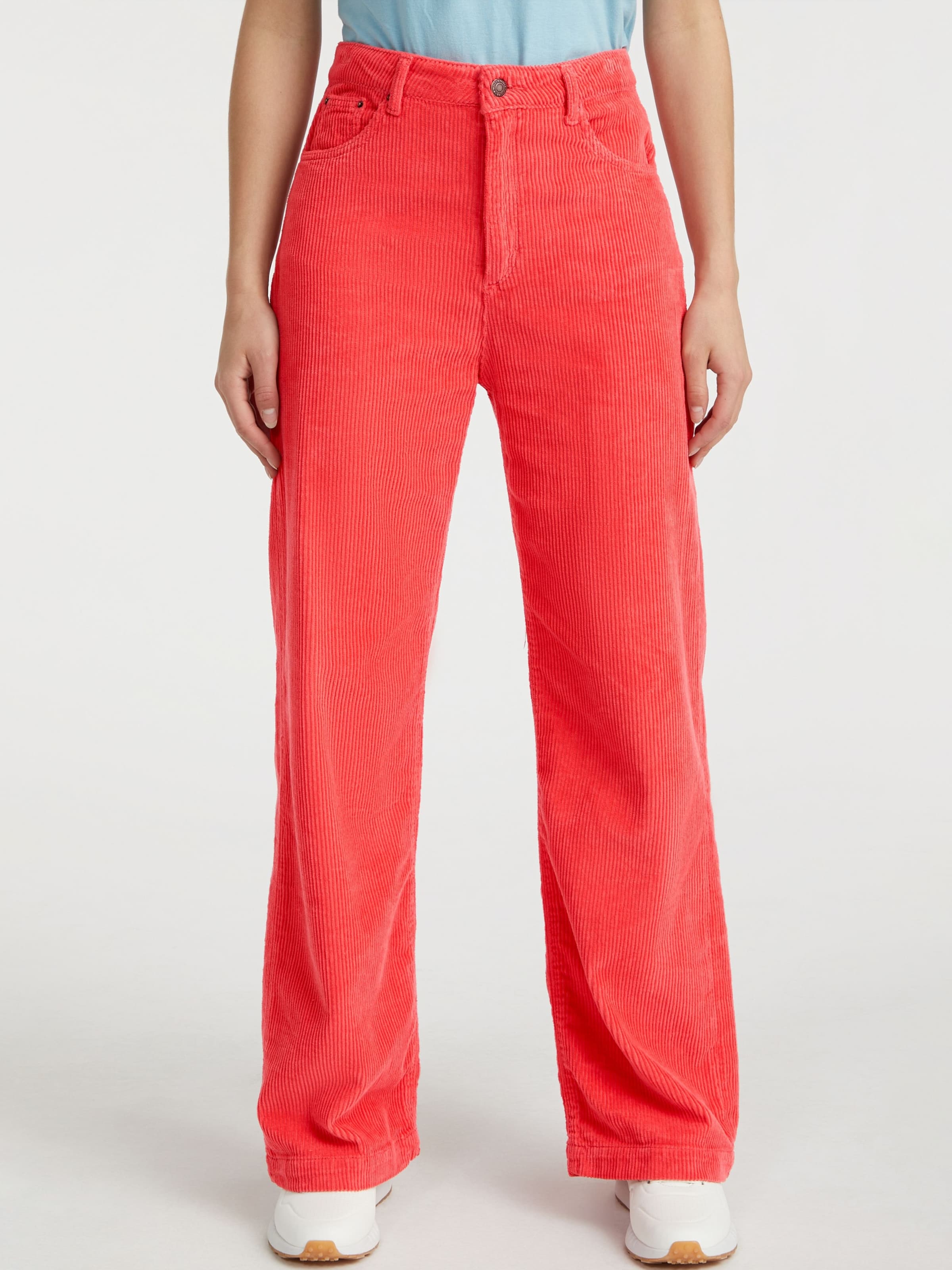 Pantalon pana rojo mujer sale