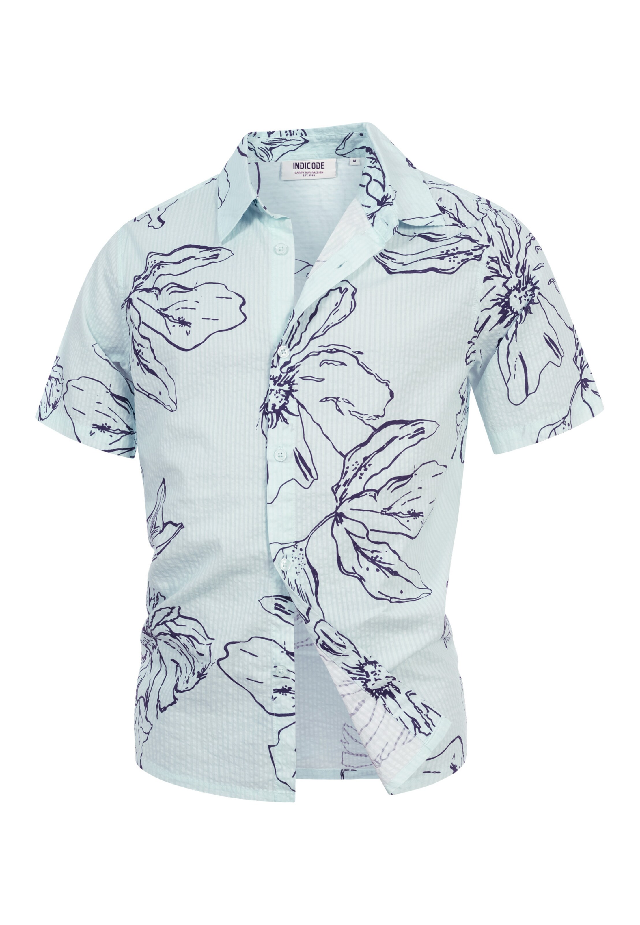 INDICODE JEANS Overhemd in Blauw: voorkant