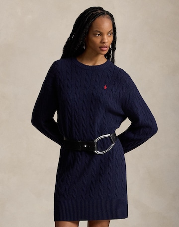 Rochie tricotat de la Polo Ralph Lauren pe albastru: față