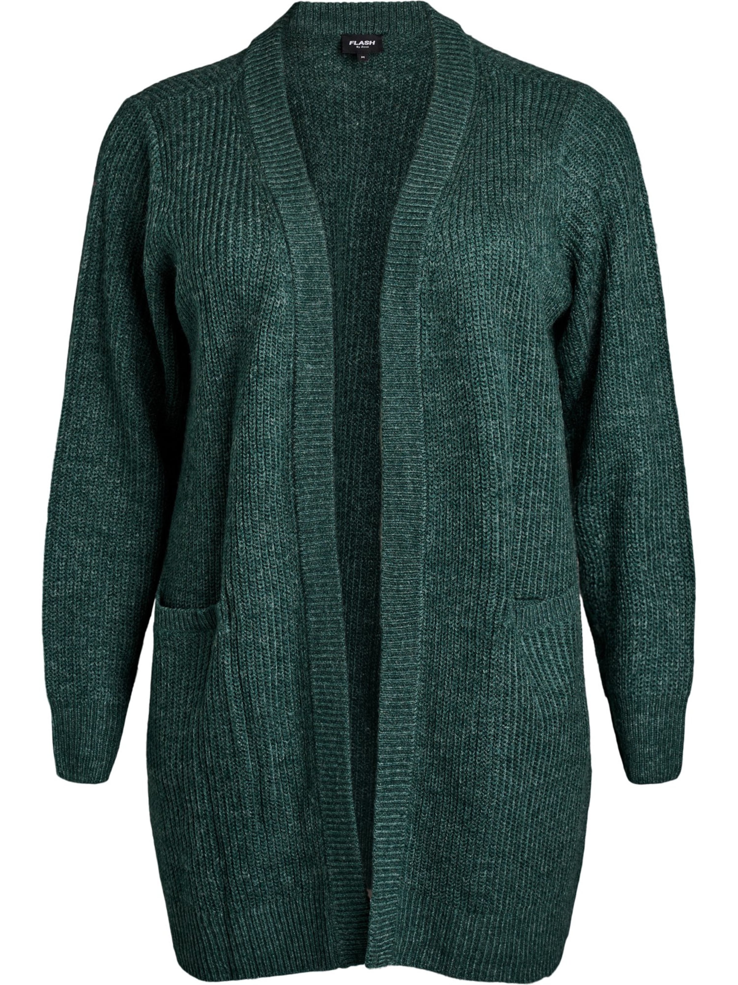 Zizzi Вязаная кофта 'FLLOLA' в Зеленый: спереди