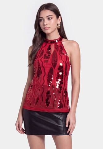 Haut faina en rouge : devant