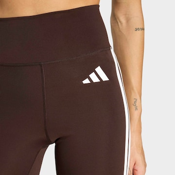 ADIDAS PERFORMANCE Skinny Sporthose 'Optime Essentials' in Braun