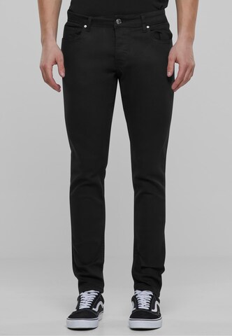 2Y Premium Slim fit Jeans in Black: front