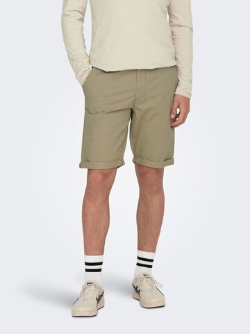 Only & Sons Regular Chino Pants 'Peter' in Beige: front