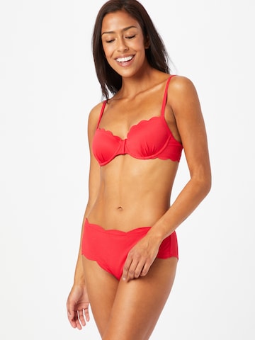 Hunkemöller Tričkové Bikinový top - Červená