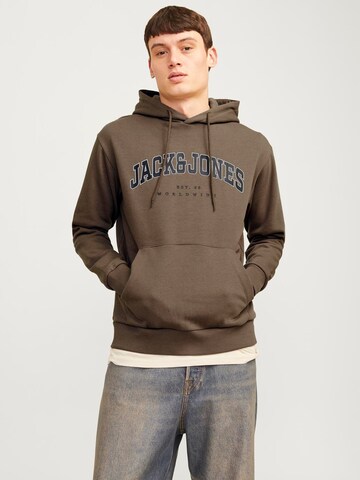 JACK & JONES - Sweatshirt 'JJECaleb' em castanho: frente