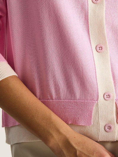 Bianco Lucci Strickjacke in creme / hellpink, Produktansicht