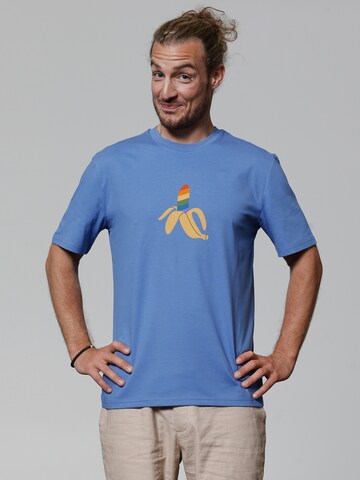T-Shirt 'Rainbow Banana' Watapparel en bleu : devant